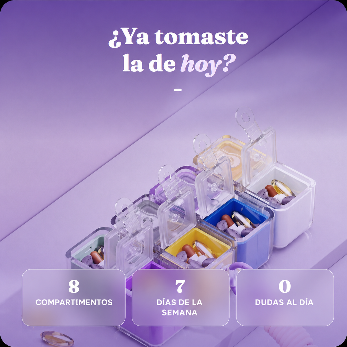 Organizador de pastillas cúbico